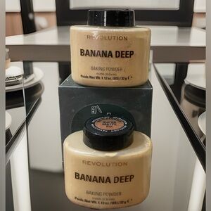 Lot of 2 Revolution Banana Deep Baking Powder Makeup Setting Super Matte Fix NEW